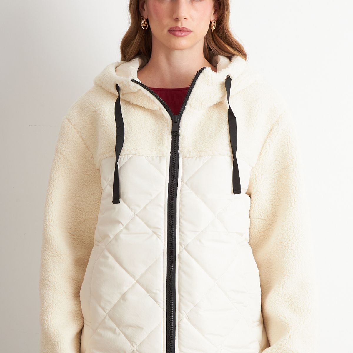 NICOPOLY - Chaqueta Mitad Chiporro/Parka Blanco Invierno Nicopoly