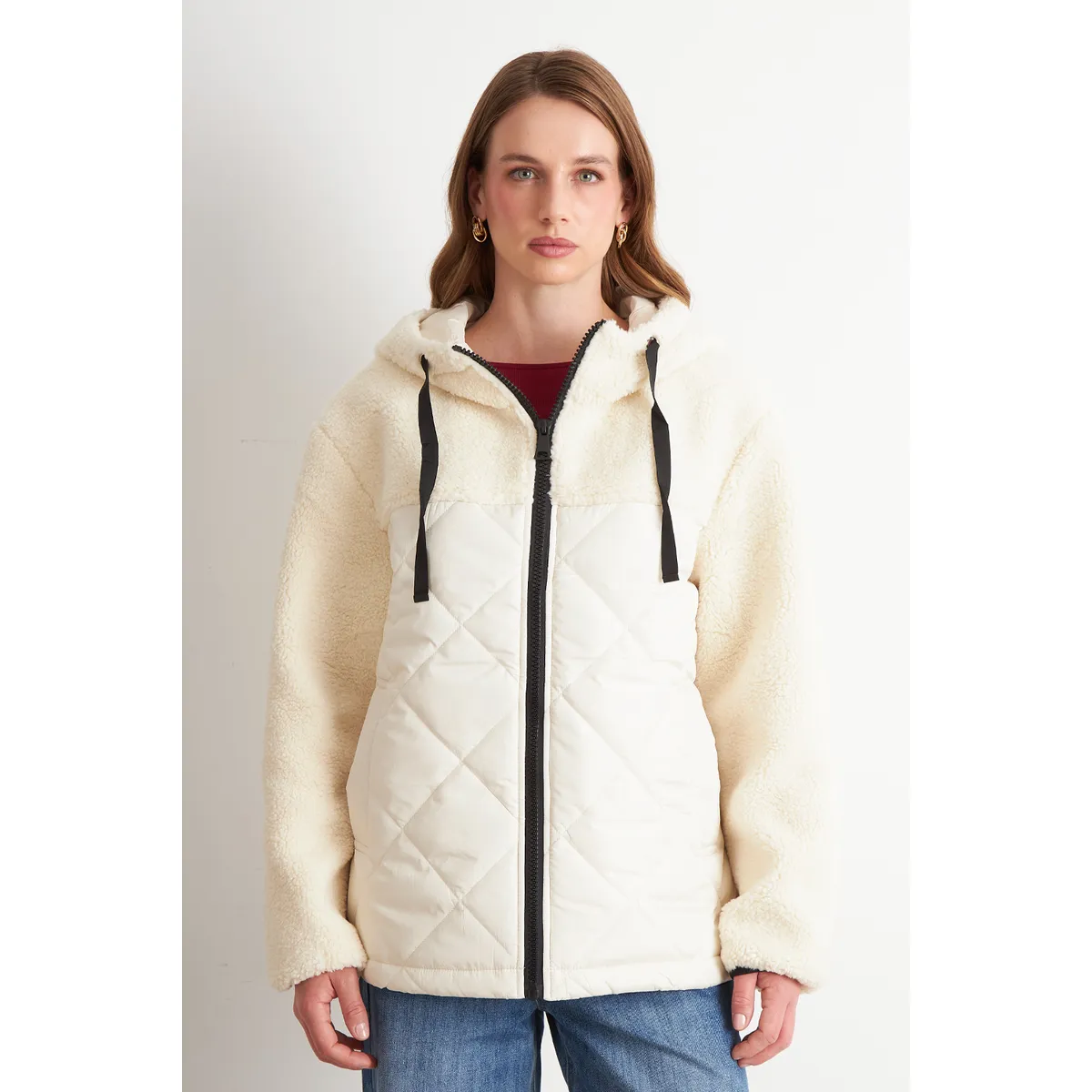 NICOPOLY - Chaqueta Mitad Chiporro/Parka Blanco Invierno Nicopoly