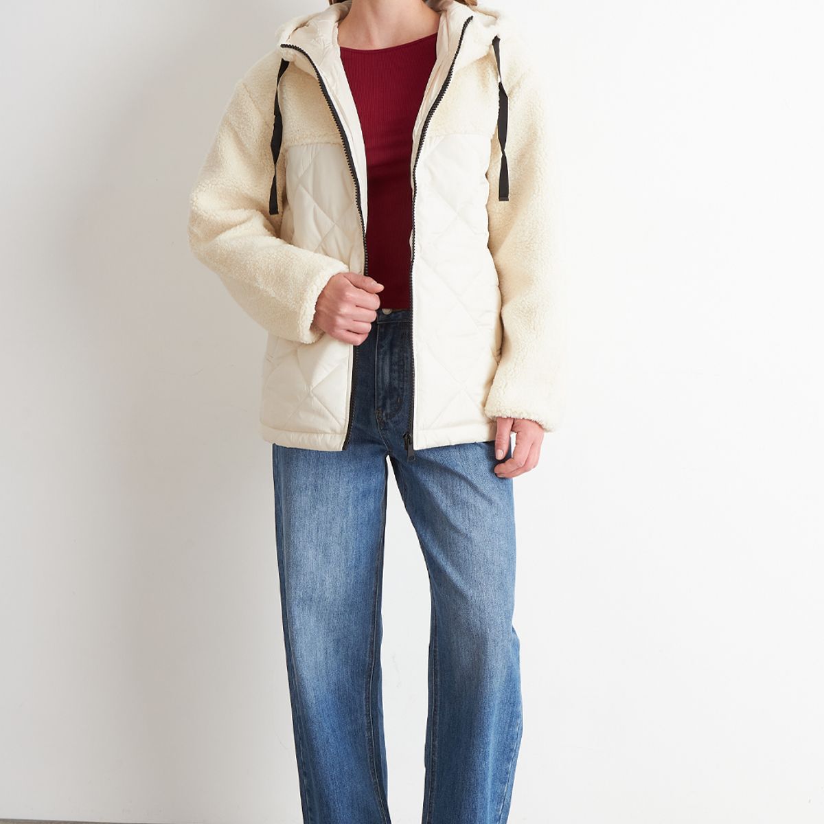 NICOPOLY - Chaqueta Mitad Chiporro/Parka Blanco Invierno Nicopoly