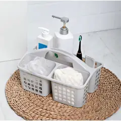 WAKESHOME - Canasto Organizador Multiuso con Asa 3 Compartimentos para Baño, Cocina u herramientas