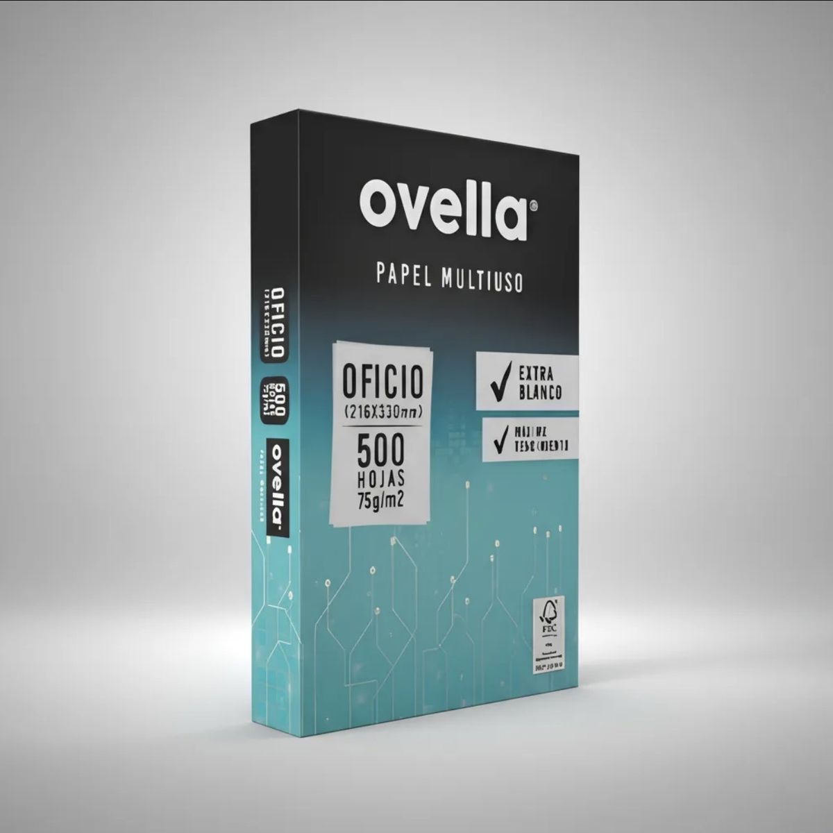 GENERICO - Resma De Papel Ovella Tamaño Oficio 500 Hojas Blanco 75 grs
