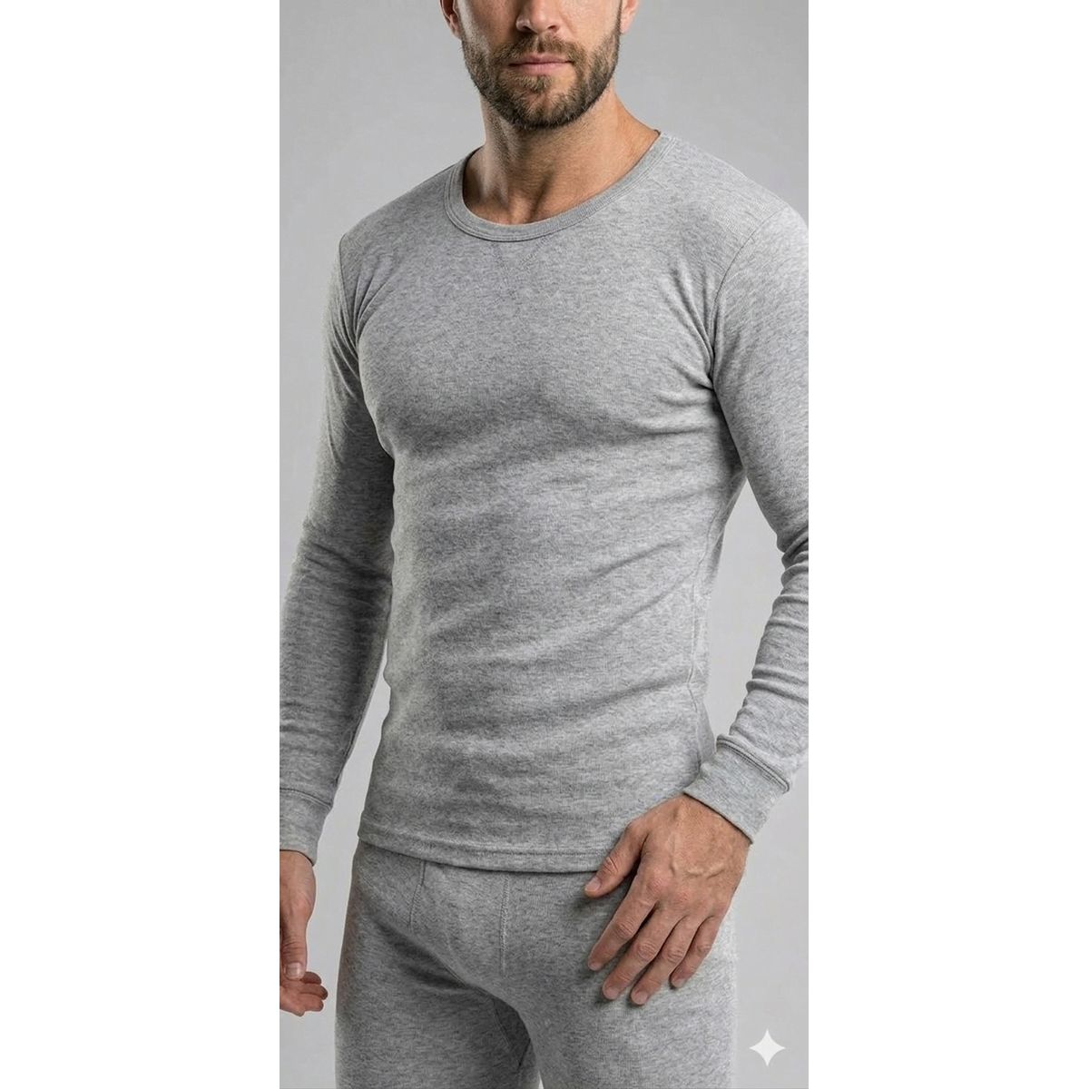 GARSIL - Polera De Algodon Manga Larga Para Hombre  - Cuello Redondo - Primera Capa