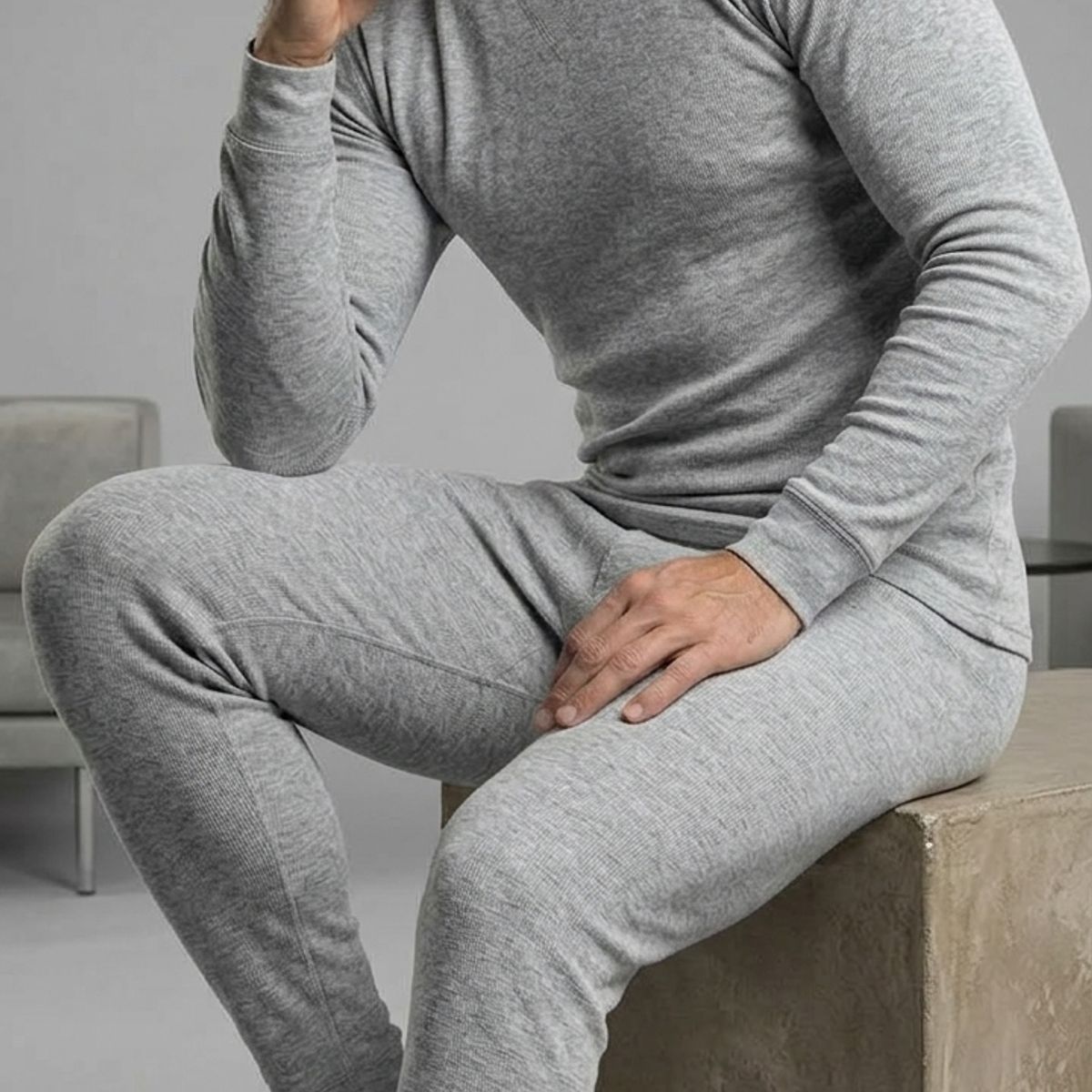 GARSIL - Polera De Algodon Manga Larga Para Hombre  - Cuello Redondo - Primera Capa