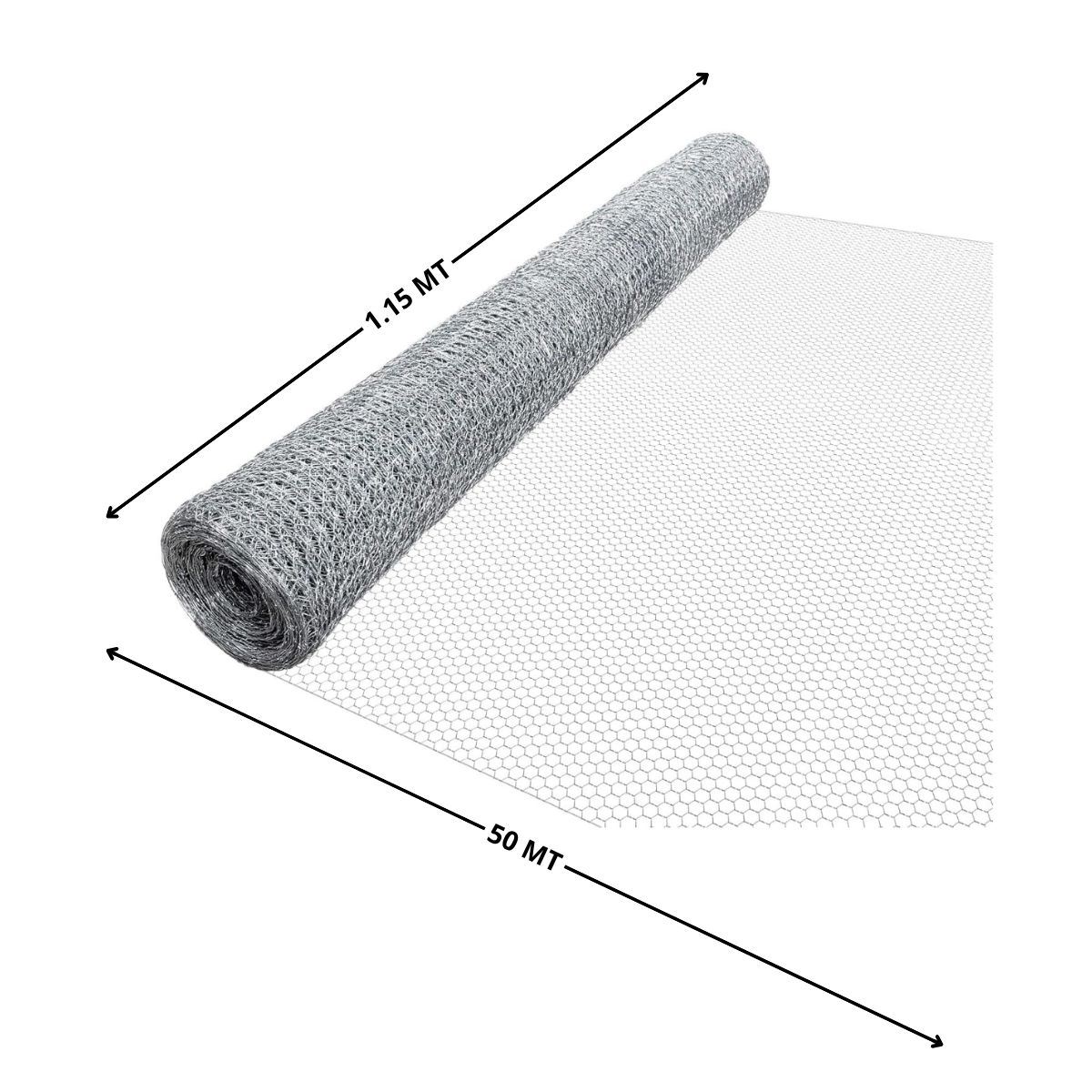 GENERICO - Malla hexagonal 1" x 1.15mt (Rollo 50mt) CERRAM