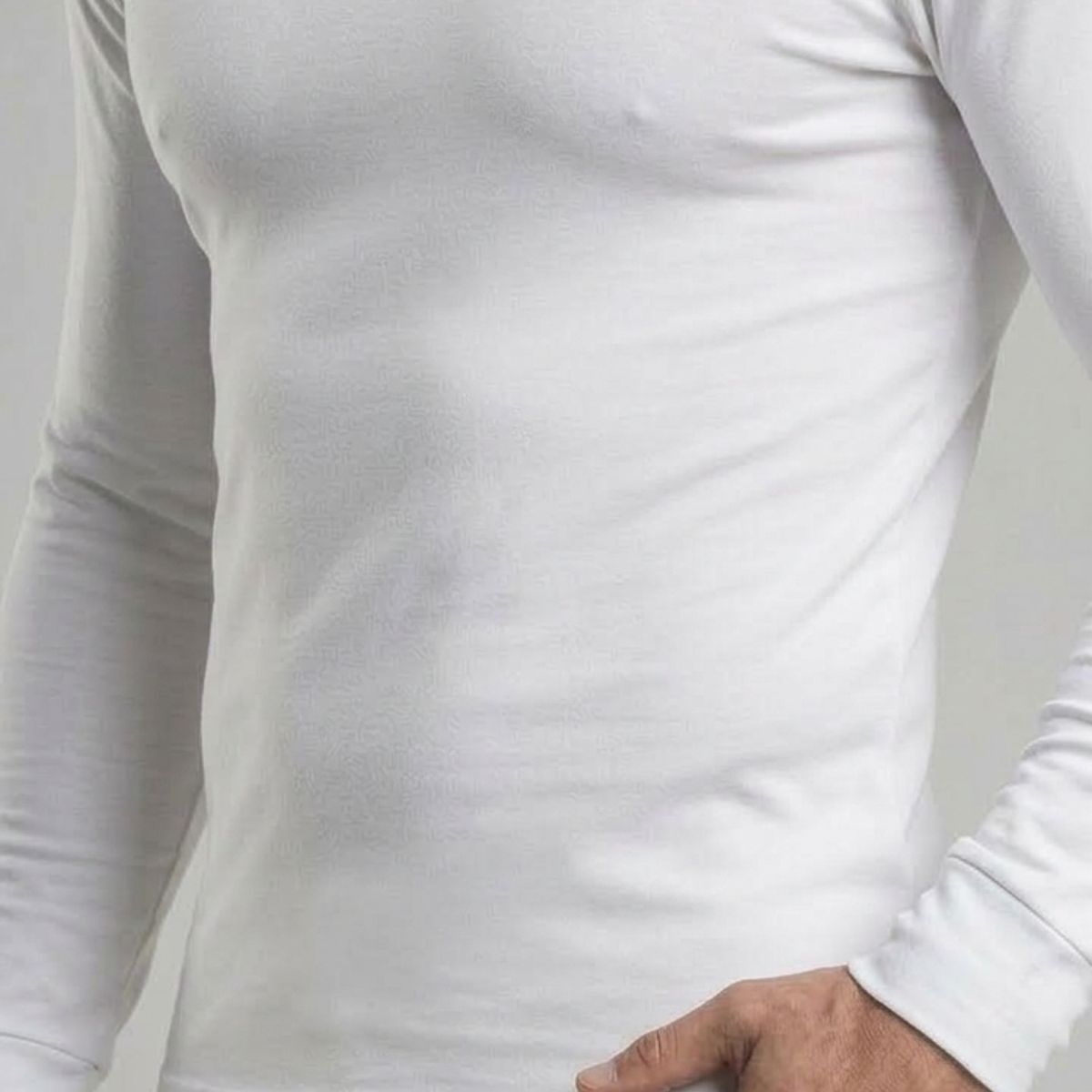 GARSIL - Polera De Algodon Manga Larga Para Hombre  - Cuello Redondo - Primera Capa