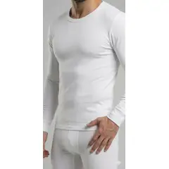 GARSIL - Polera De Algodon Manga Larga Para Hombre - Cuello Redondo - Primera Capa