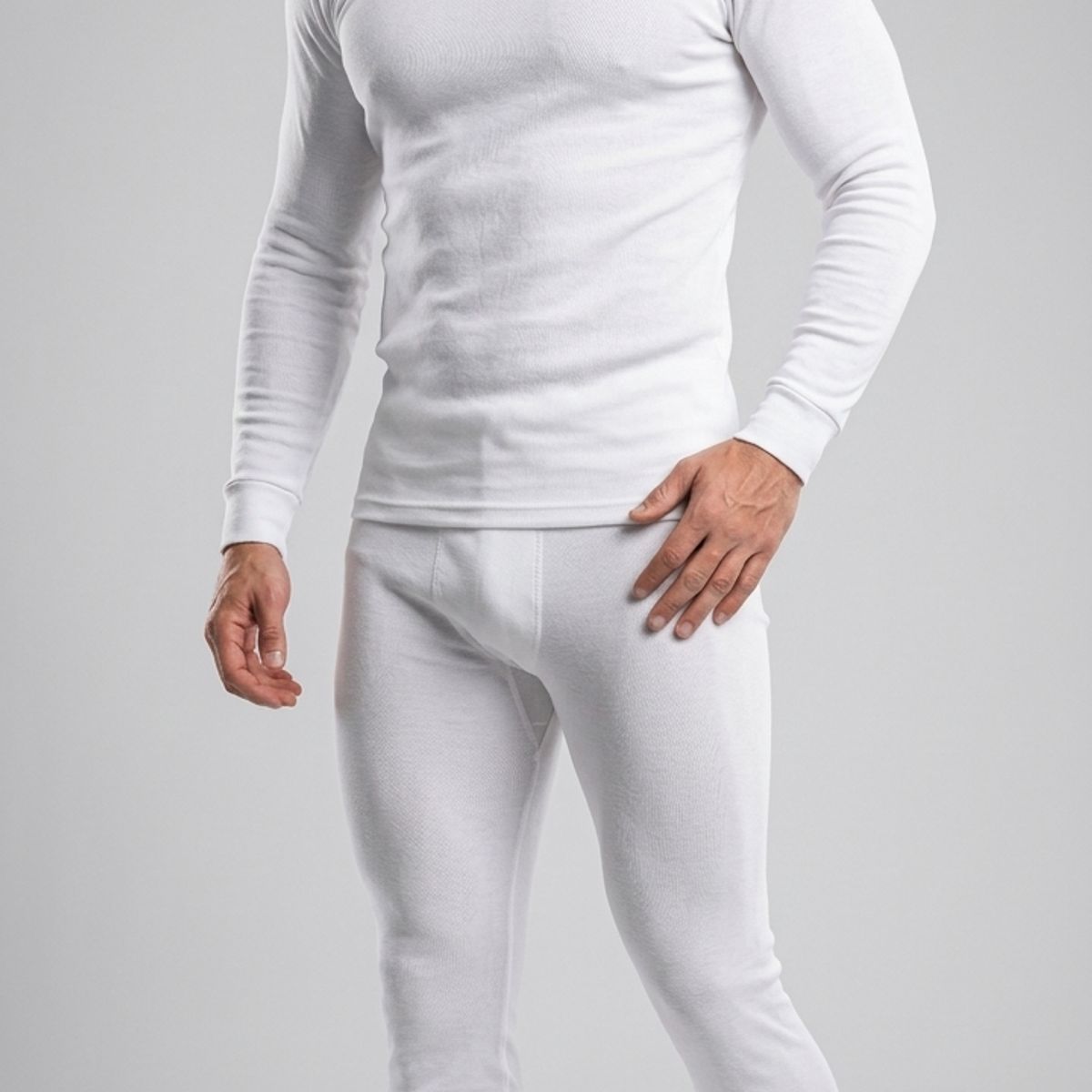 GARSIL - Polera De Algodon Manga Larga Para Hombre  - Cuello Redondo - Primera Capa