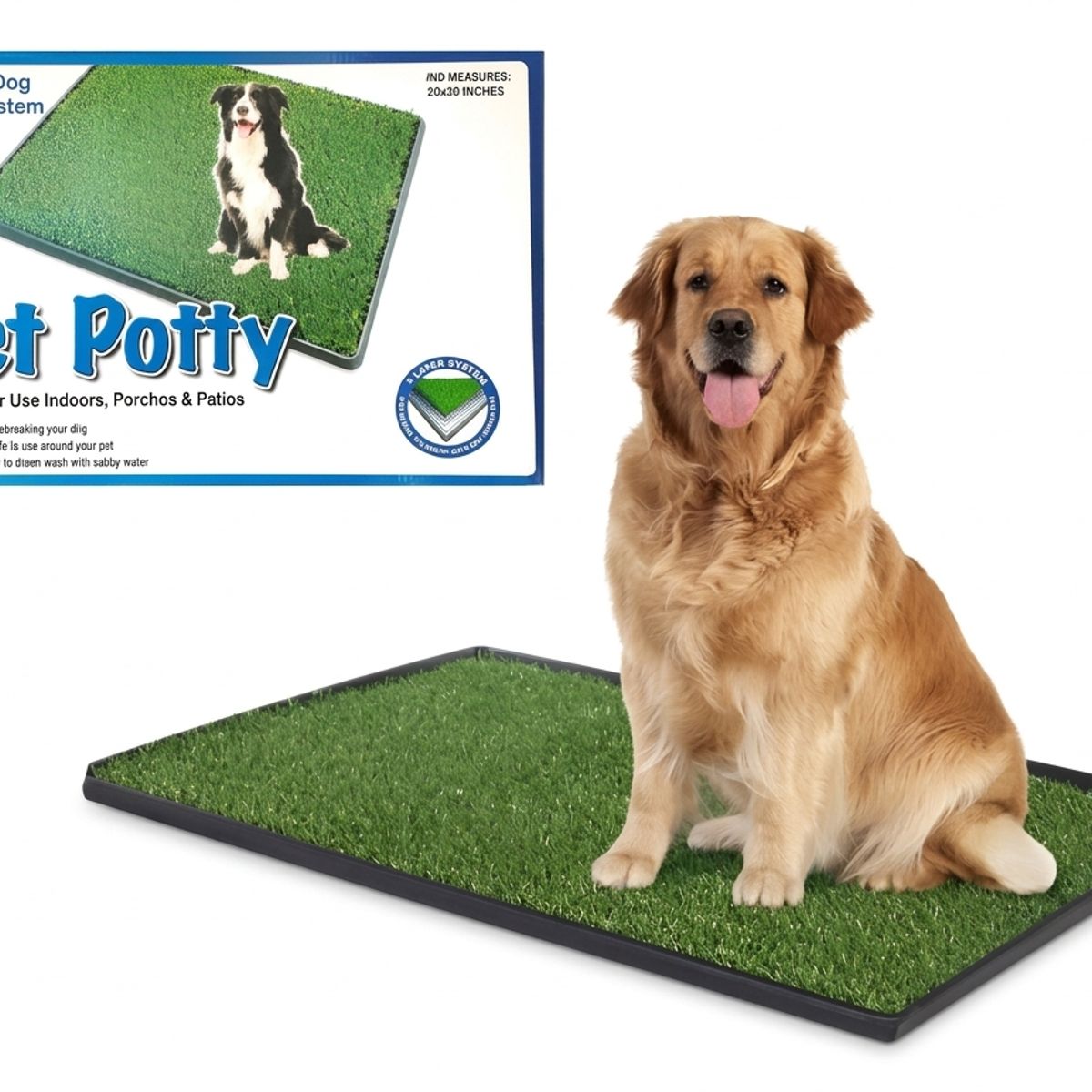 GENERICO - Baño sanitario portátil con cesped para mascotas