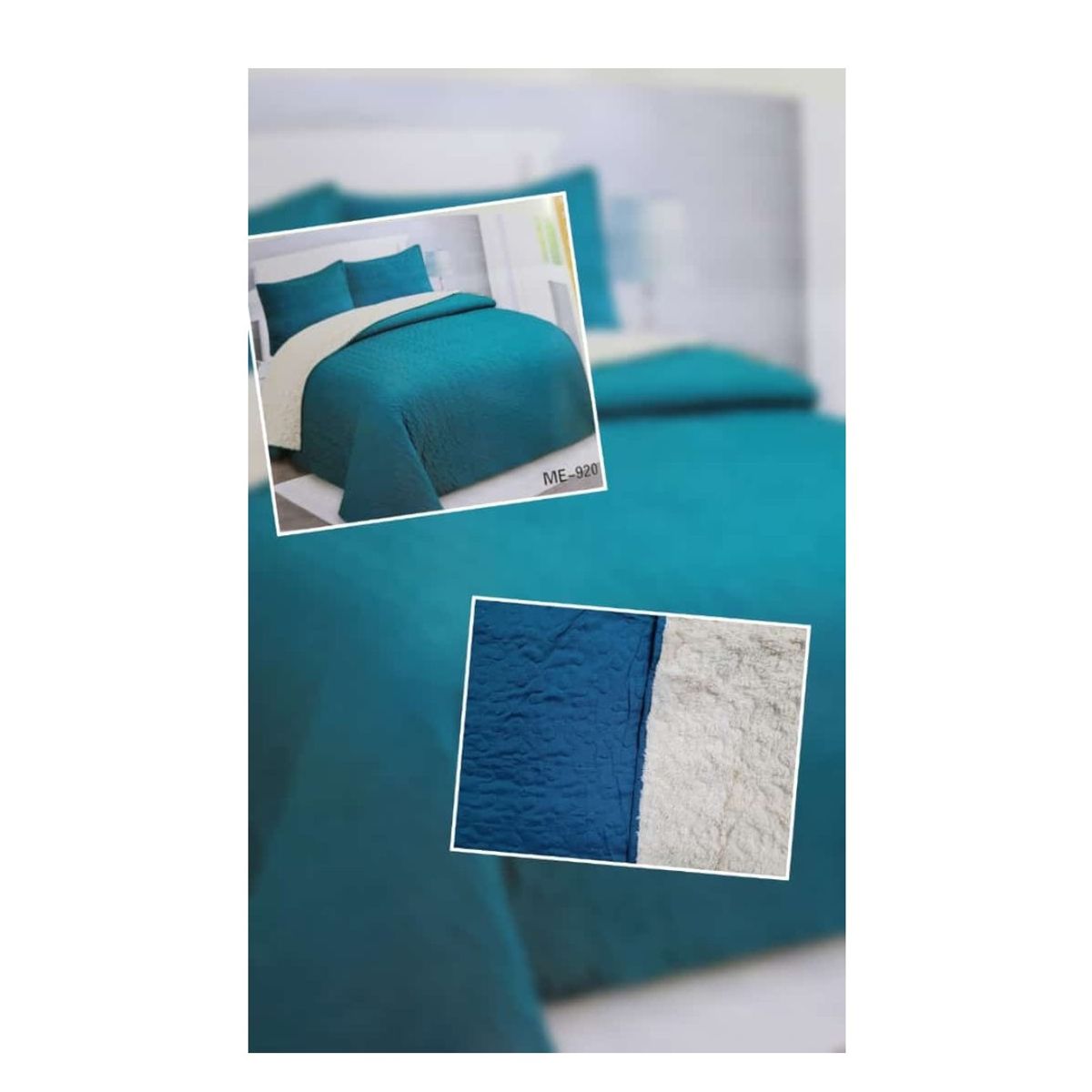 GENERICO - Cubrecama Quilt Con Chiporro Unicolor King