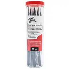 MONT MARTE - Set 10 Pinceles Finos Taklon para Acrílico Óleo y Acuarela