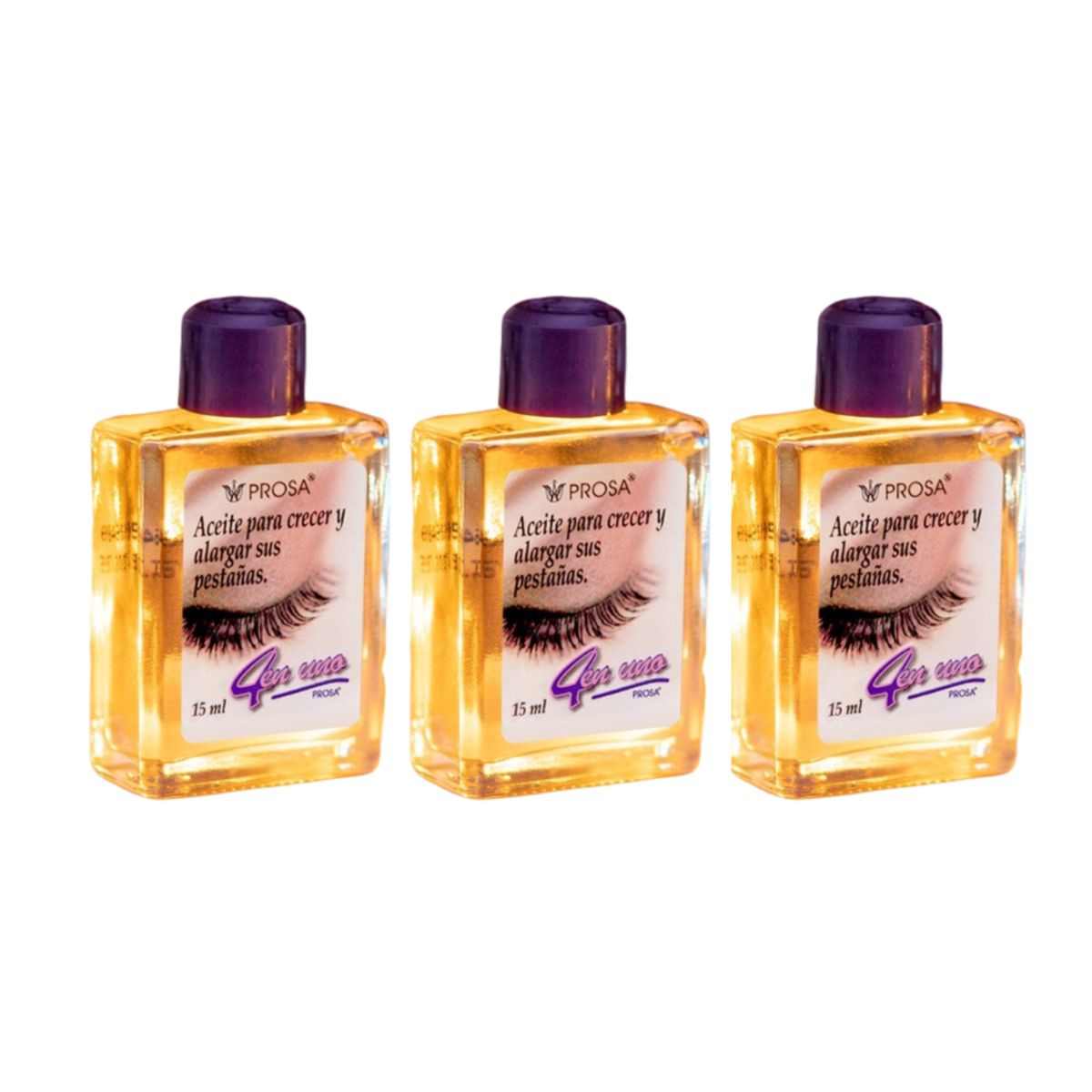 GENERICO - Pack x 3 Aceite Fortalecedor Para Pestañas Alarga Prosa