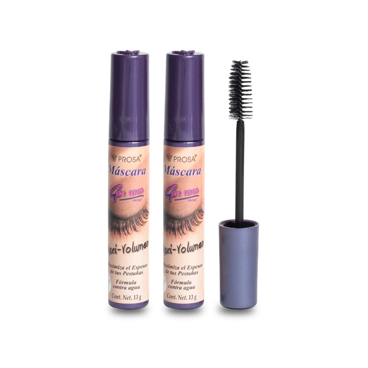 PROSA NATURAL - Pack x 2 Mascara para Pestañas Maxi Volumen Waterproof Prosa