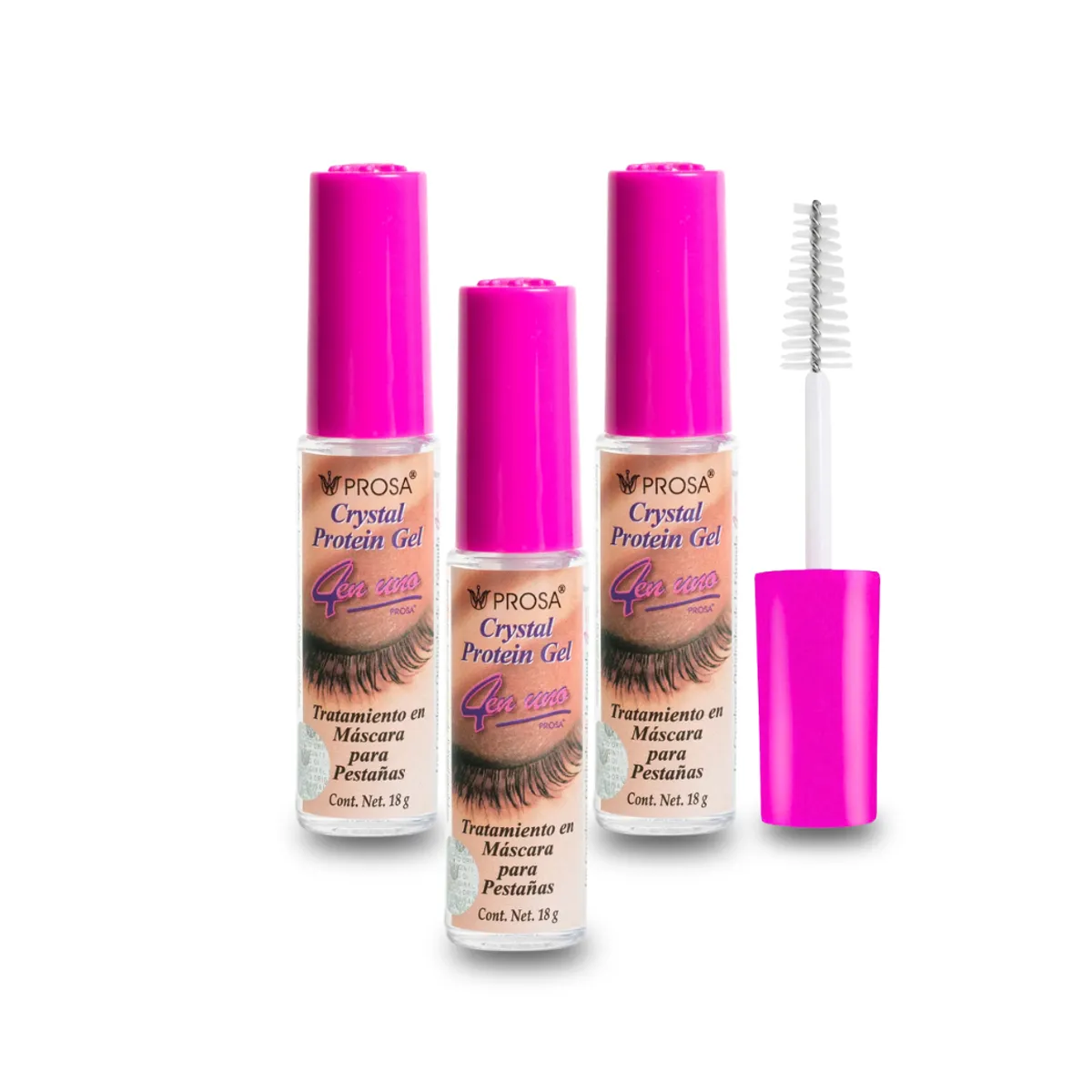 PROSA NATURAL - Pack x 3 Rimel Para Pestañas Transparente Crystal Gel Prosa