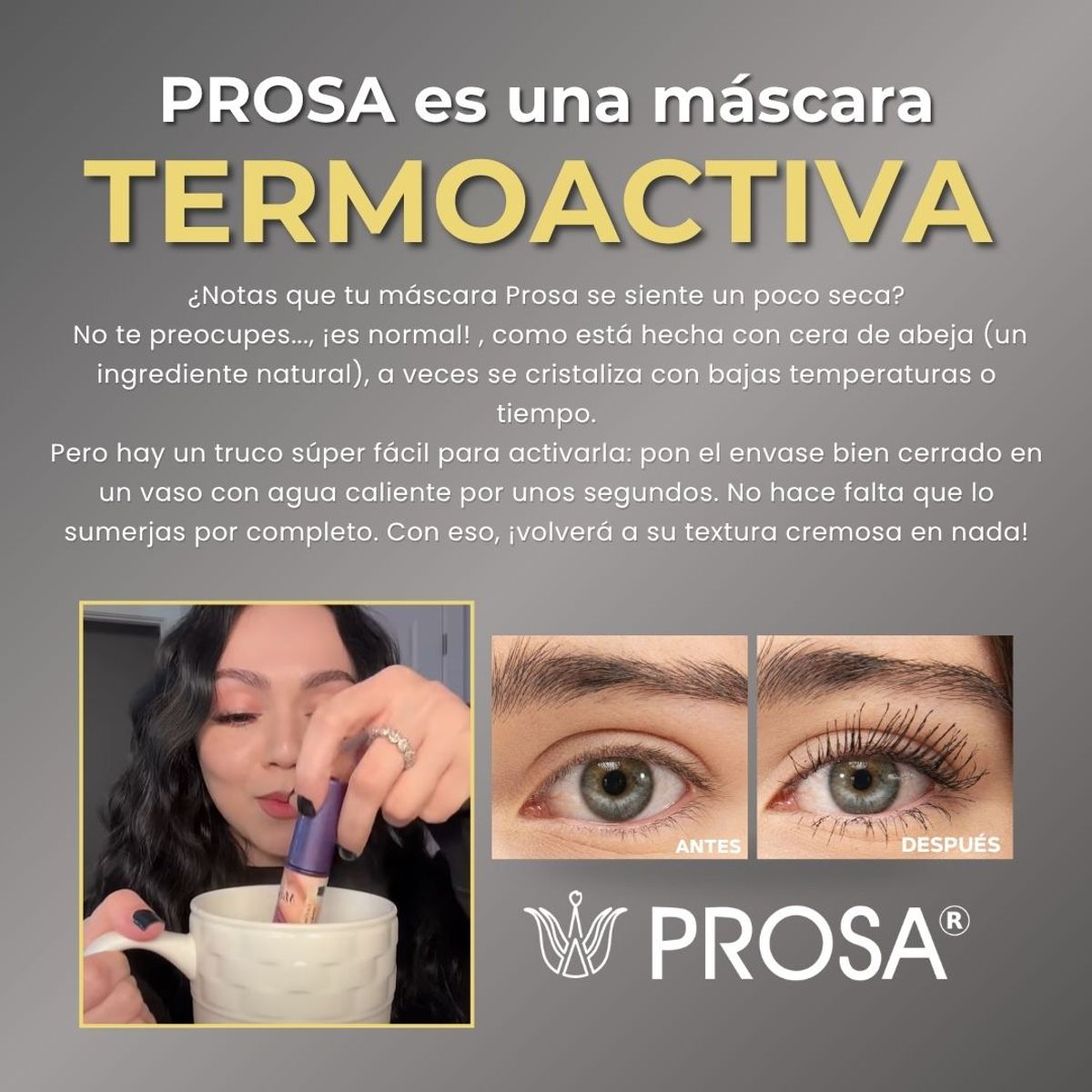 PROSA NATURAL - Pack x 3 Rimel Mascara de Pestañas Profesional Silicon Prosa