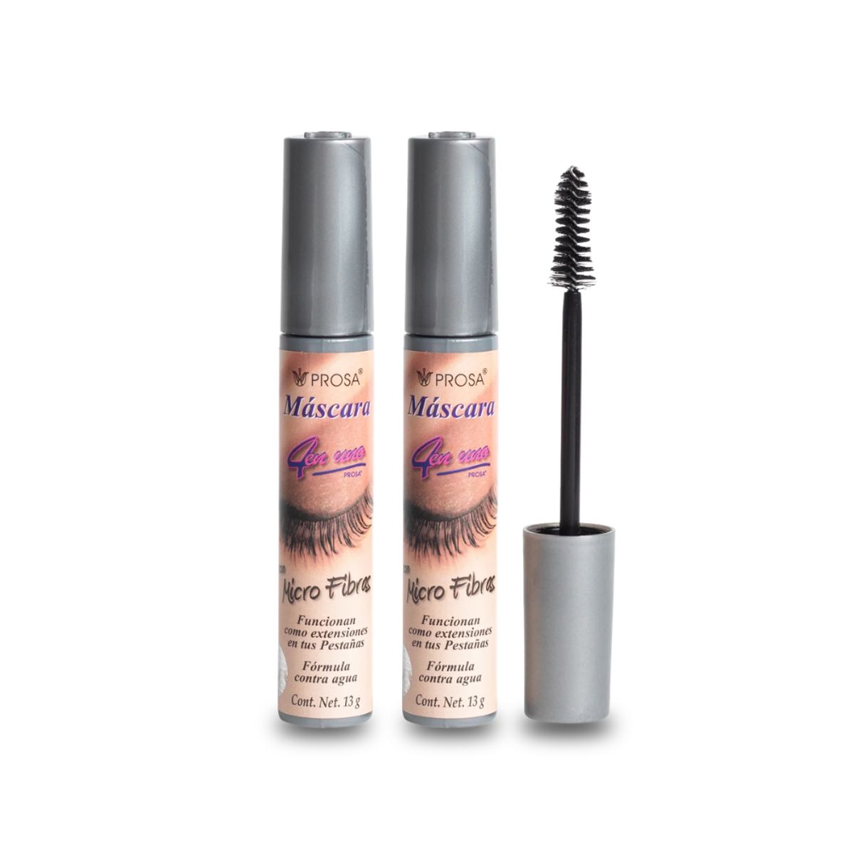 PROSA NATURAL - Pack x2 Mascara de Pestañas Con Microfibras Multifuncion Prosa