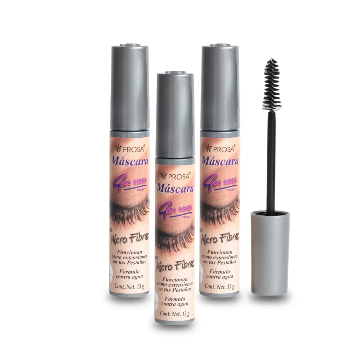 PROSA NATURAL - Pack x 3 Rimel Mascara Para Pestañas con Microfibras Prosa
