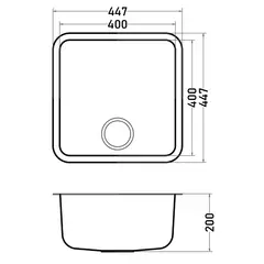 TEBISA - Lavaplatos empotrar o bajo cub 1c LAV-U25001000000