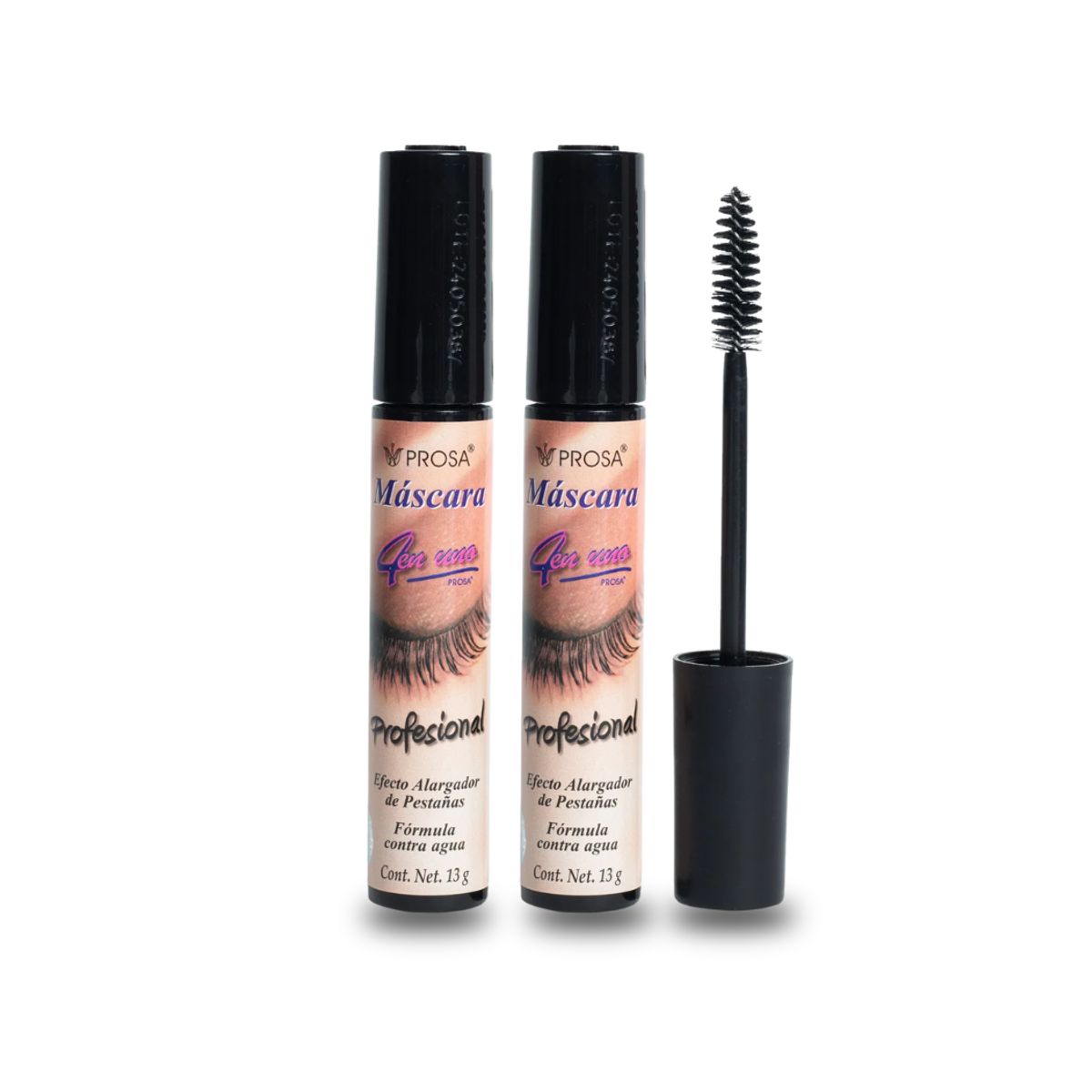 PROSA NATURAL - Pack x 2 Rimel Mascara de Pestañas Profesional Waterproof Prosa