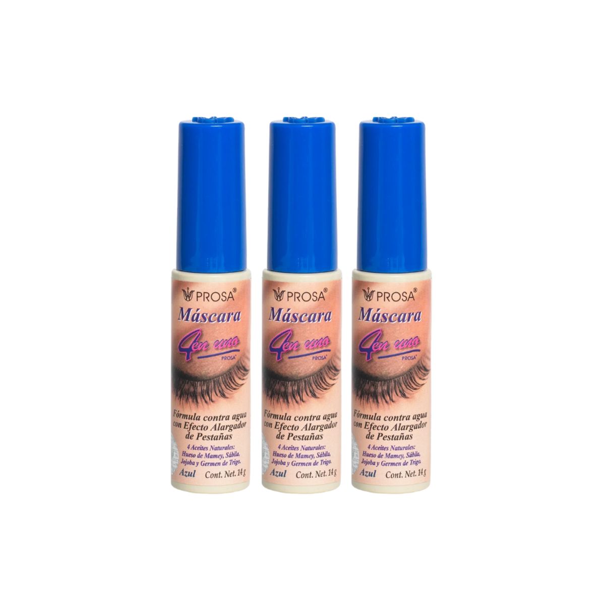 PROSA NATURAL - Pack x 3 Rimel Mascara de Pestañas Clasica Azul 14g Prosa