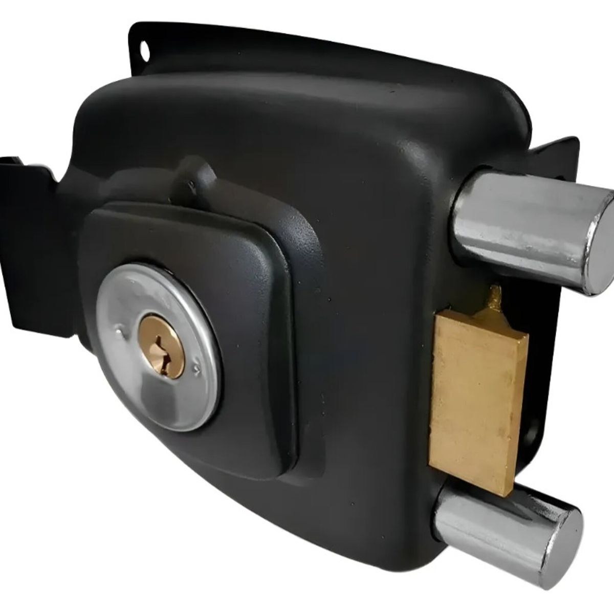 FERRE - Chapa Cerradura Sobreponer Cerrojo Doble Ferretools Negro