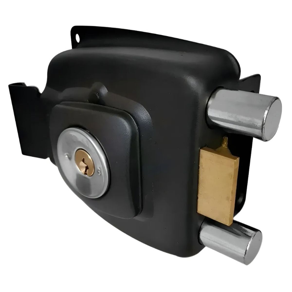 FERRE - Chapa Cerradura Sobreponer Cerrojo Doble Ferretools Negro