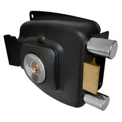 FERRE - Chapa Cerradura Sobreponer Cerrojo Doble Ferretools Negro