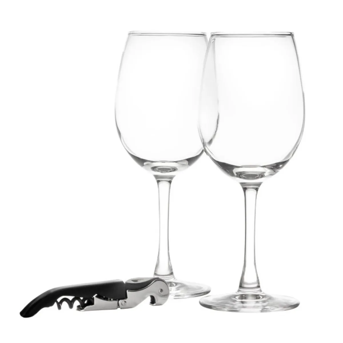 GENERICO - Set Copas Vino + Descorchador Ideal Para Regalo
