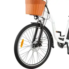 EBICIS - Bicicleta Electrica New-City Blanca Canasto Aro26