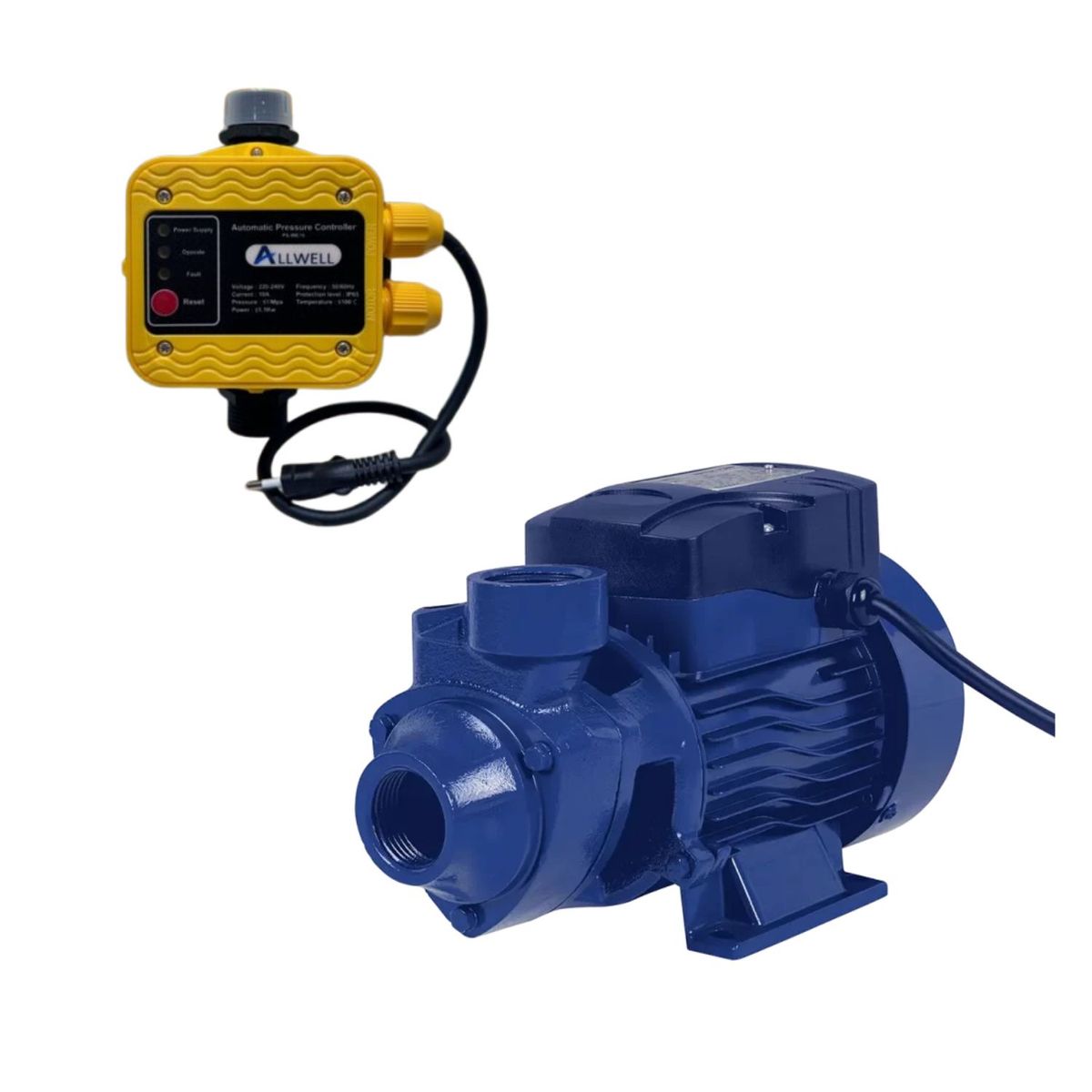 ALLWELL - KIT BOMBA PERIFERICA ALLWELL 0.5 HP QBm60 + CONTROLADOR AUTOMATICO DE PRESION