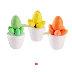 GENERICO - Maceta de huevos de pascua color aleatorio 7x13cm