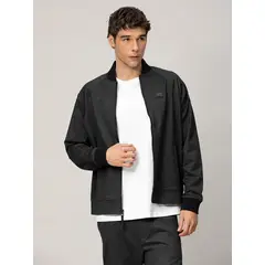 KARL LAGERFELD - Chaqueta bomber jaspeada con cremallera Negro