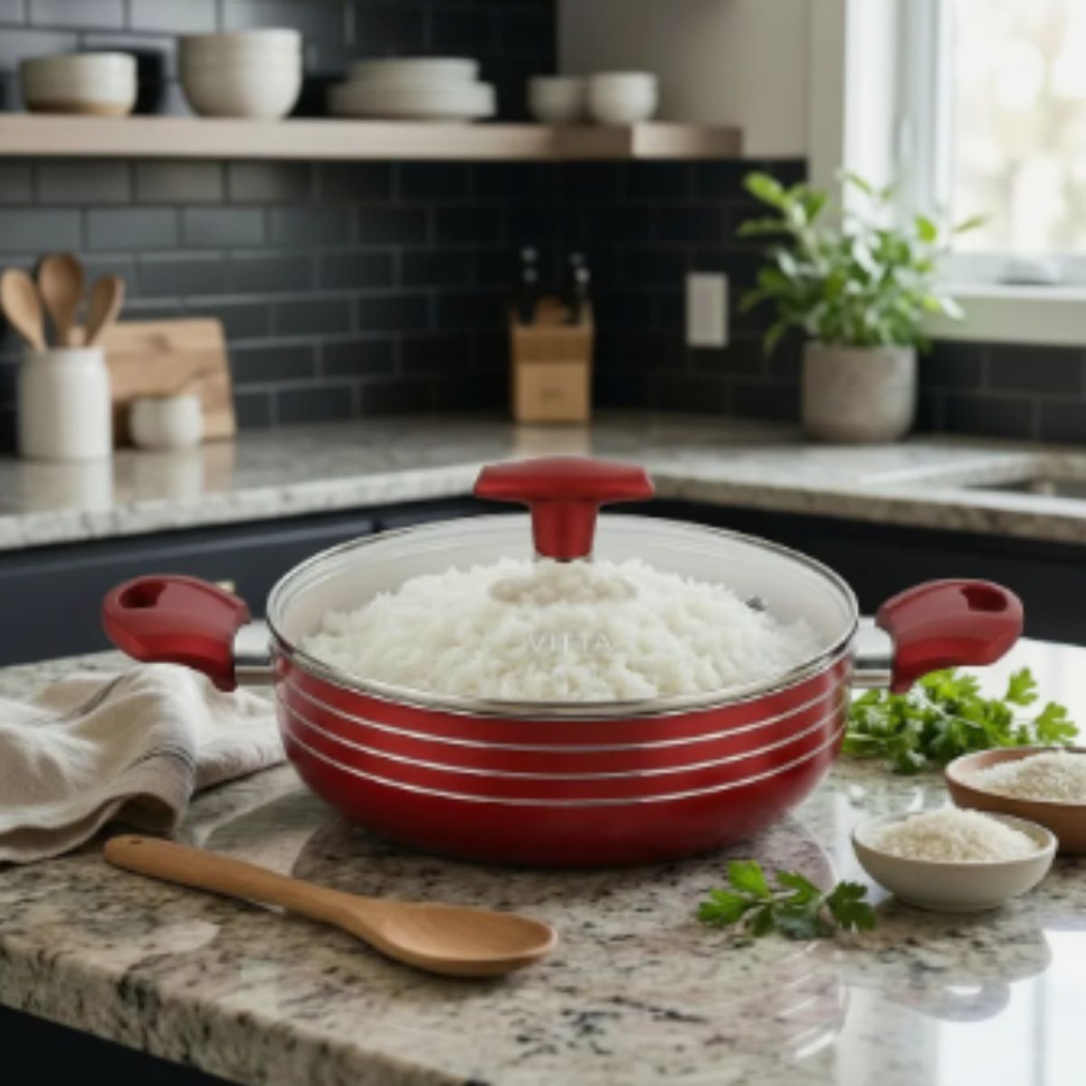 VITTA - Olla Arrocera 24 cm Rosso 2.8 lt