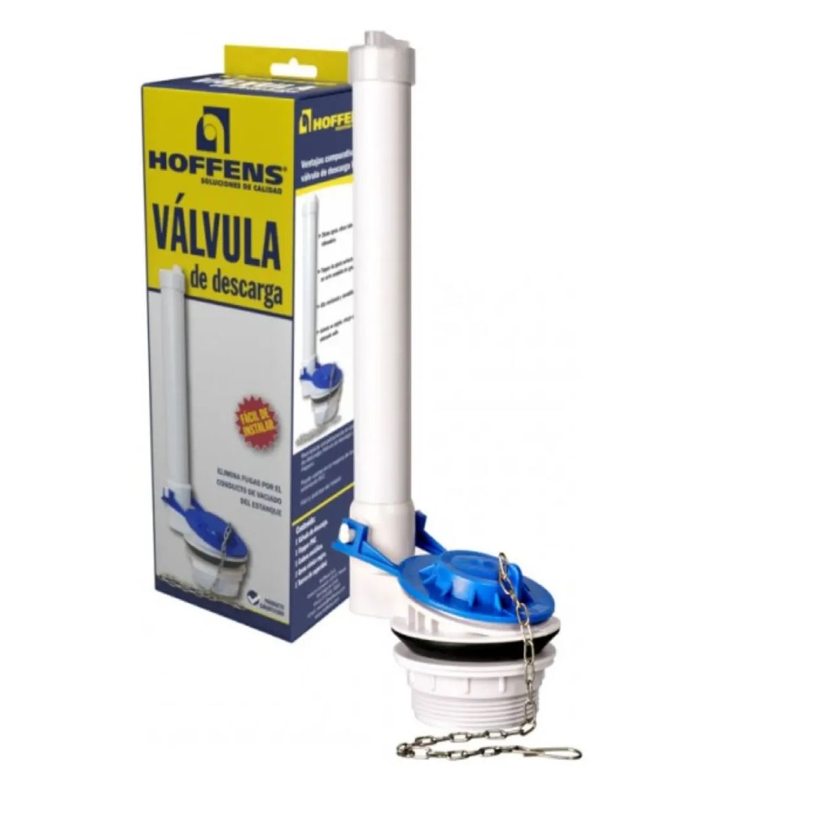 HOFFENS - Valvula Descarga Estanque Wc Hoffens Con Flapper Y Cadena
