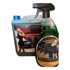 GENERICO - Santiago car wash,Renovador de neumaticos de color verde y componentes eficacez para el acabado de sus neumaticos