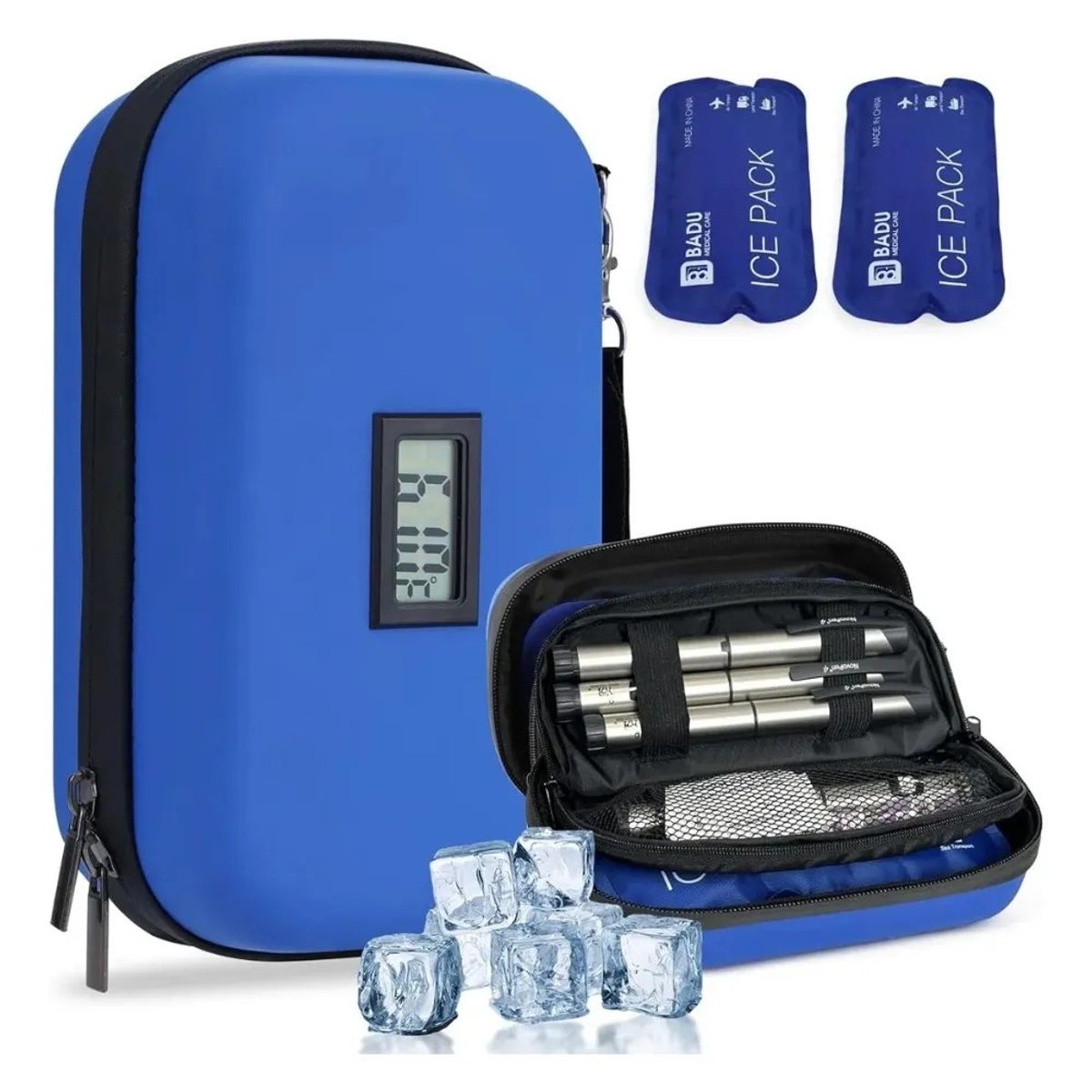 GENERICO - Estuche Cooler Porta Insulina Diabéticos + 2 Hielos