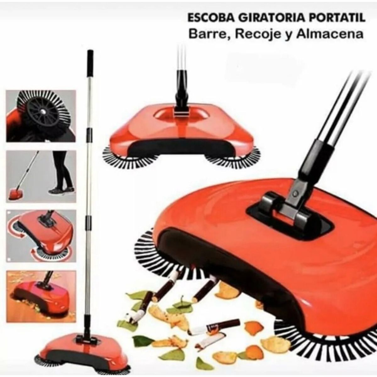 MOVI - Escoba Aspiradora Manual 3 en 1 Giratoria Sin Cables