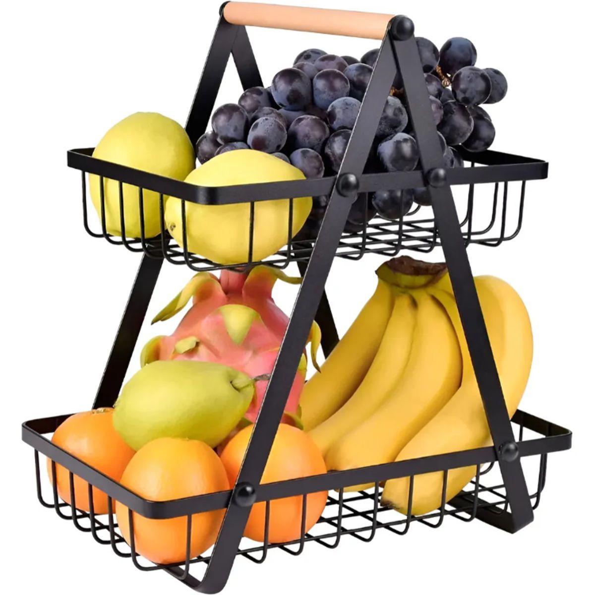 GENERICO - Canasta Organizador De Fruta Y Verduras 2 Niveles Estante