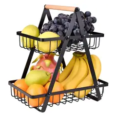 GENERICO - Canasta Organizador De Fruta Y Verduras 2 Niveles Estante