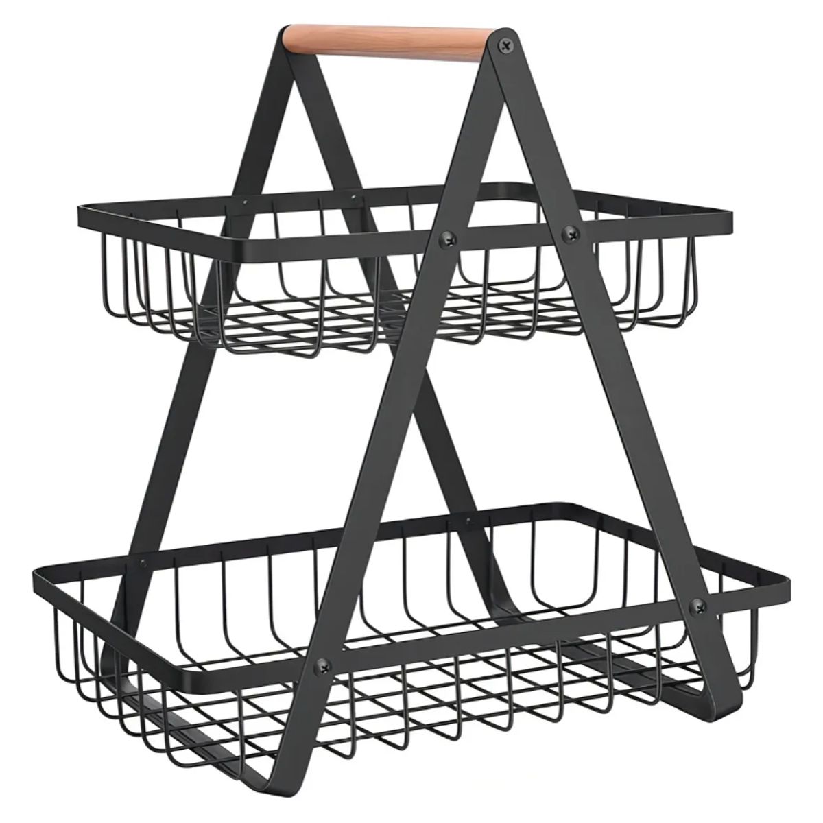 GENERICO - Canasta Organizador De Fruta Y Verduras 2 Niveles Estante