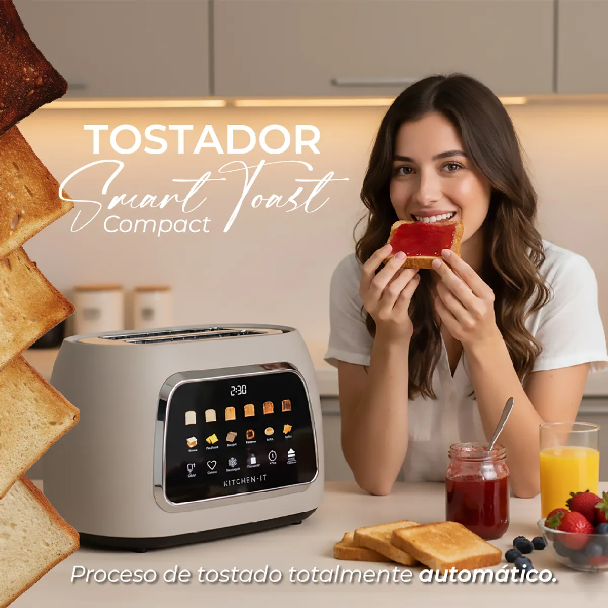 KITCHEN IT - Tostador Digital Smart Toast Compact - 100% Automático