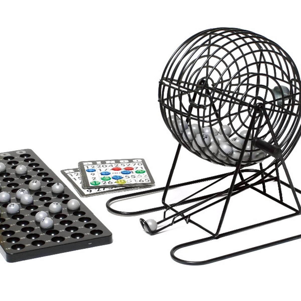 GENERICO - Set Completo Bingo Tómbola Metálica Clásico.