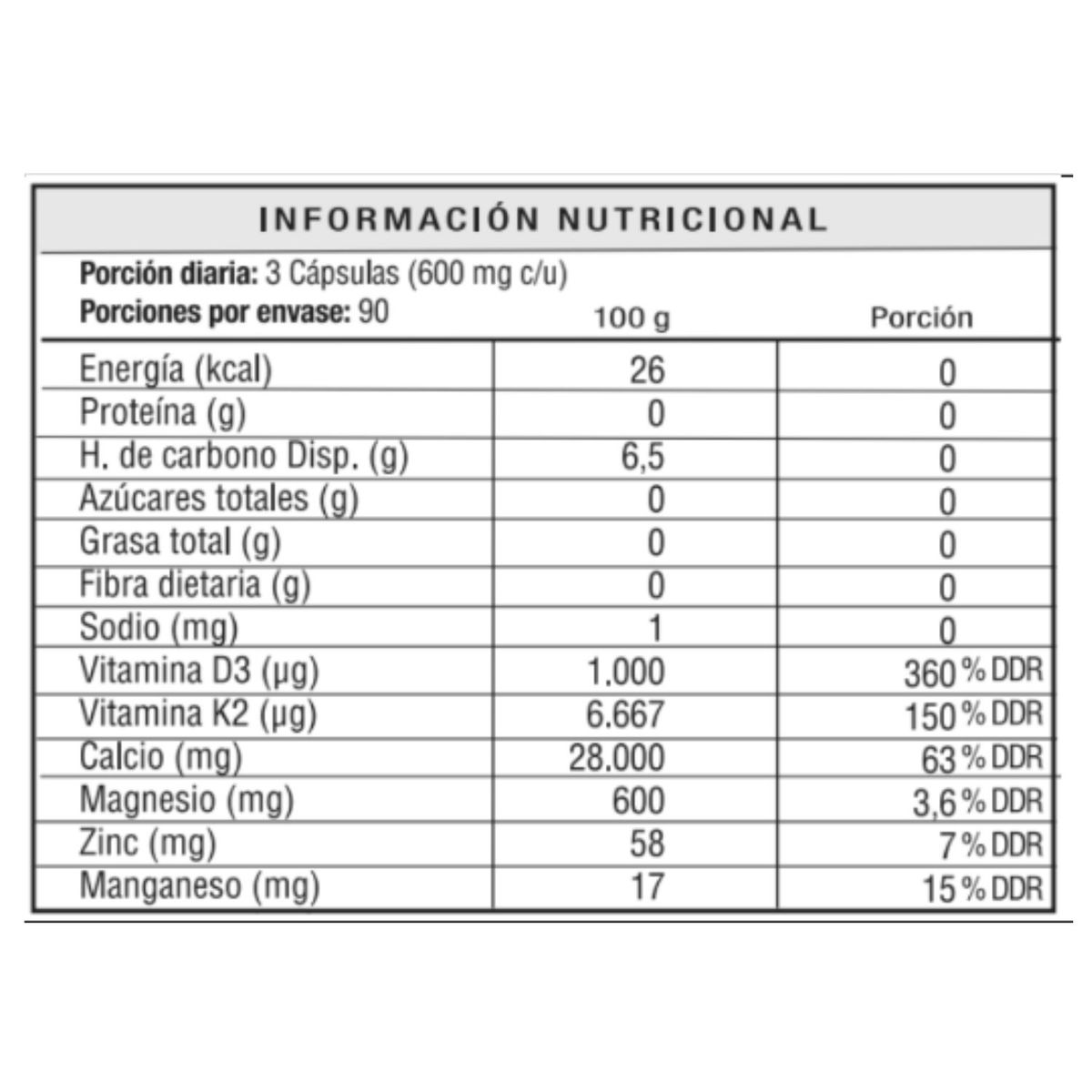 OsteoRegen - Fortalecedor de Huesos Calcio Vitamina D y K2 Magnesio 180 Cápsulas
