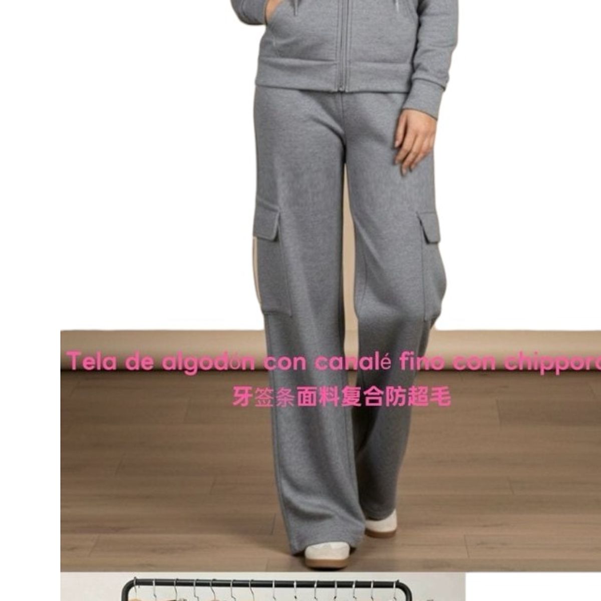 AGW - Pack 2 Conjuntos Buzo Mujer Polerón Cierre Y Pantalón Cargo