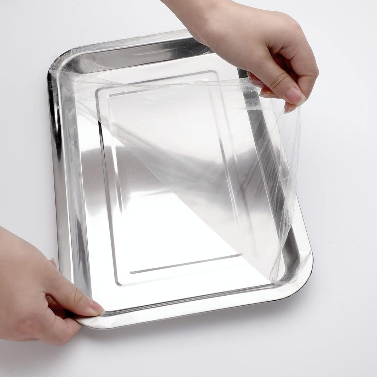 GENERICO - Fuente Rectangular Acero Inoxidable 50X35X3 Cm Cocina