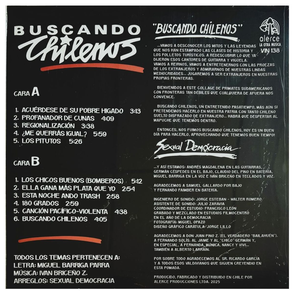 GENERICO - SEXUAL DEMOCRACIA - BUSCANDO CHILENOS VOL.1 / VINILO