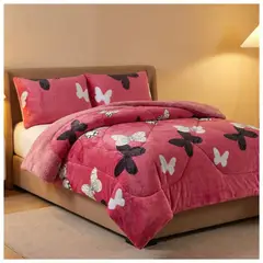 GENERICO - Cobertor Chiporro King Invierno - Fucsia Mariposas TFYH55