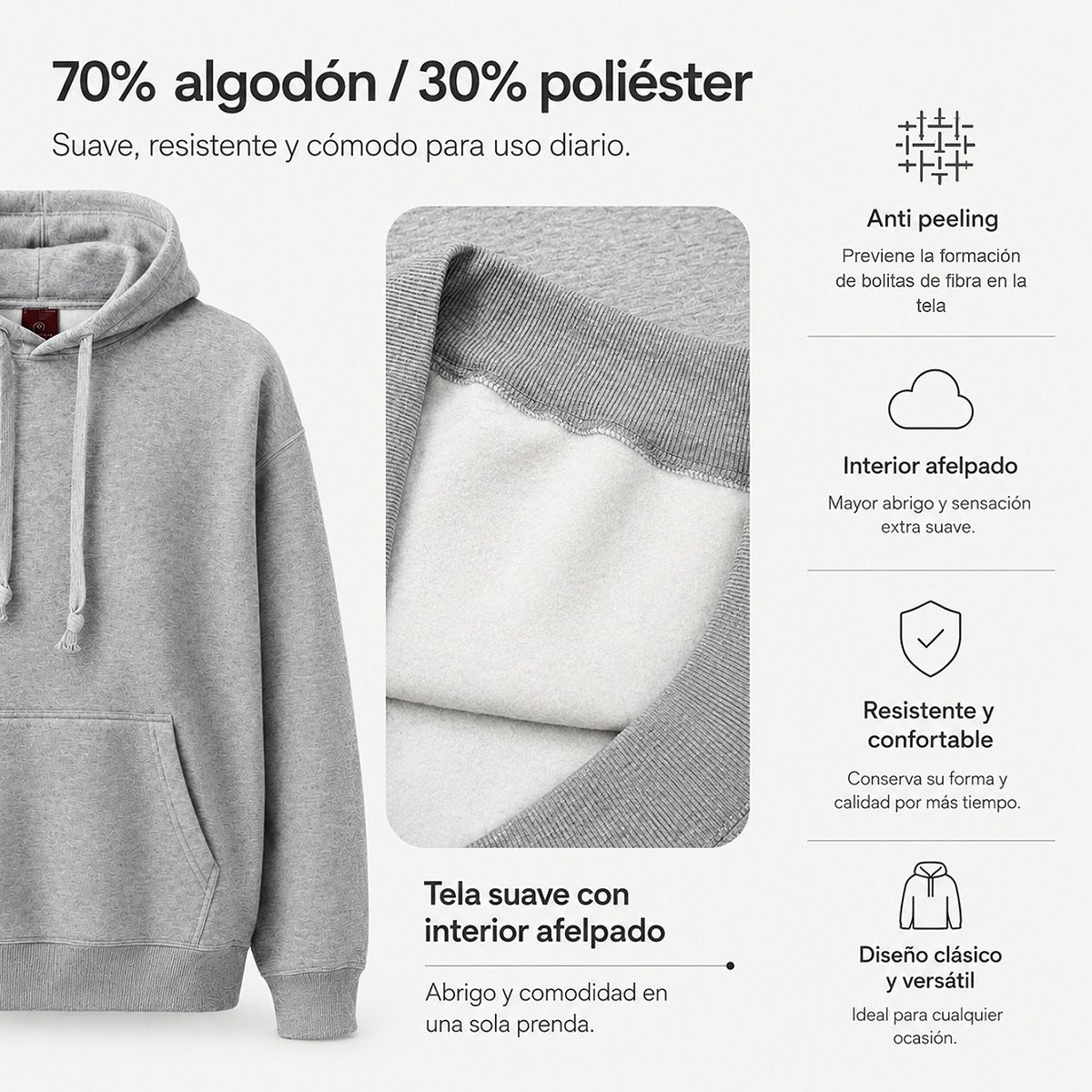 ANDESLAND OUTDOOR APPAREL - Polerón canguro con capucha Unisex
