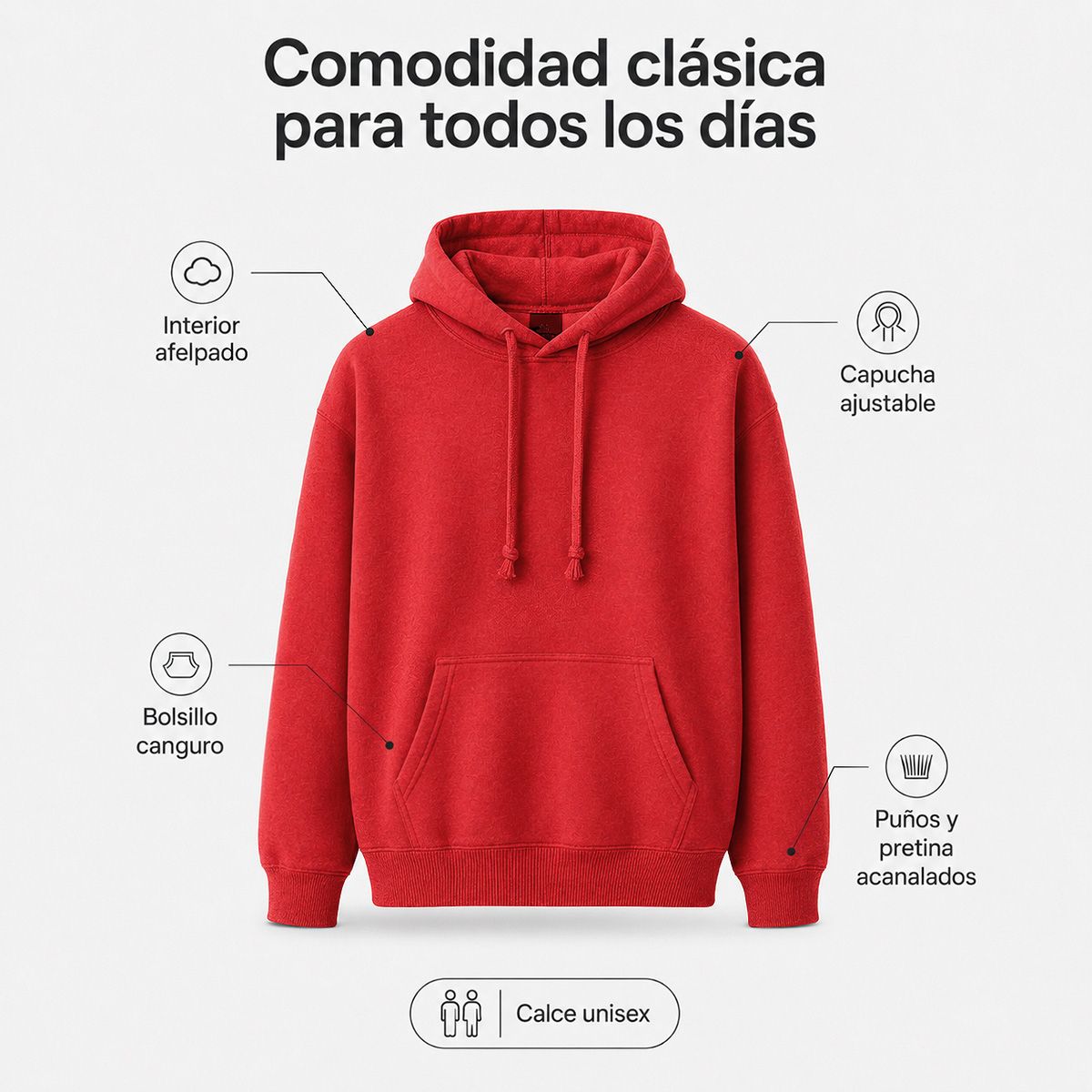 ANDESLAND OUTDOOR APPAREL - Polerón canguro con capucha Unisex