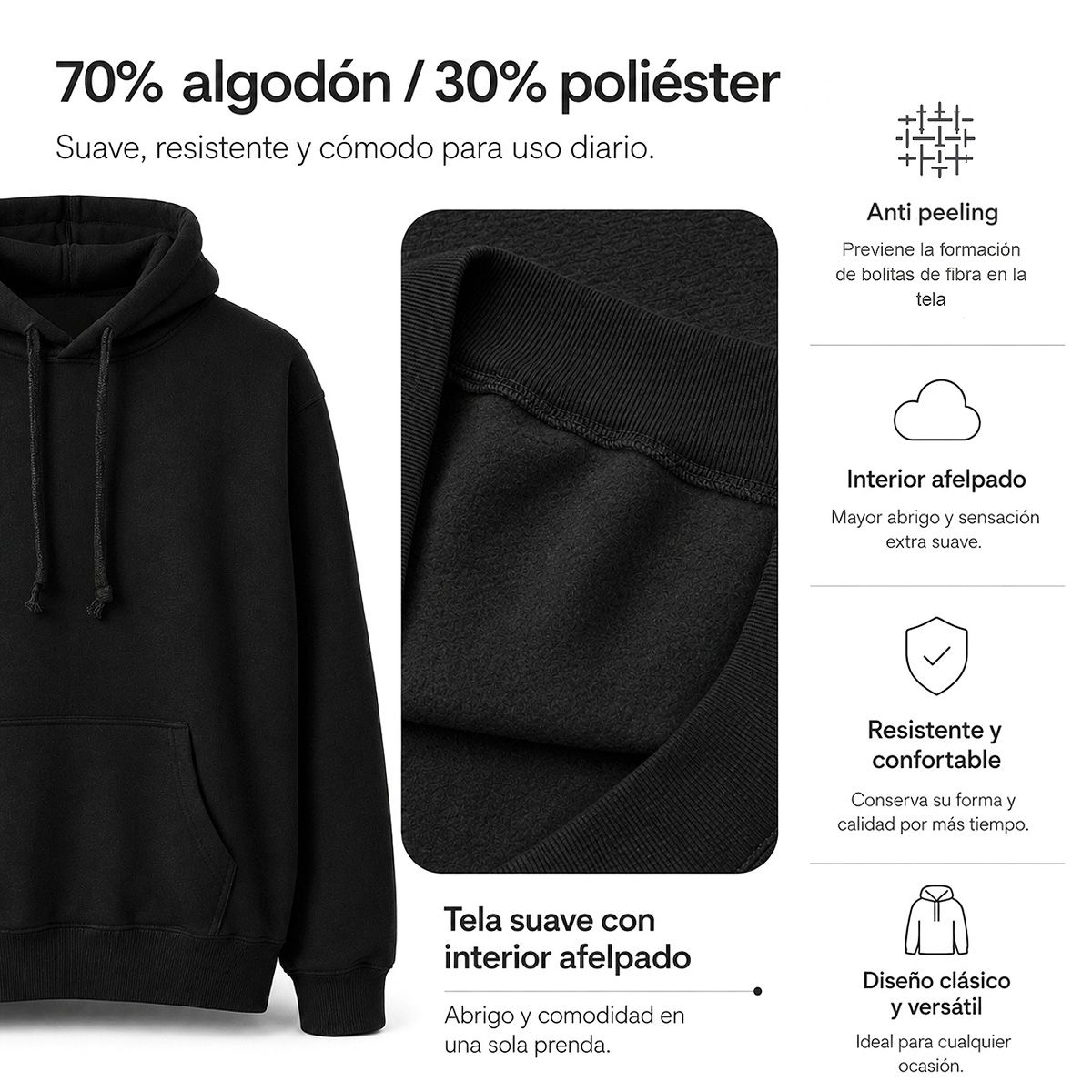 ANDESLAND OUTDOOR APPAREL - Polerón canguro con capucha Unisex