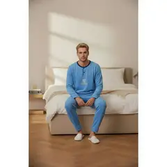 LIKE SHOP - Pijama Polar Hombre Invierno 2 Piezas Calidad Premium 4008